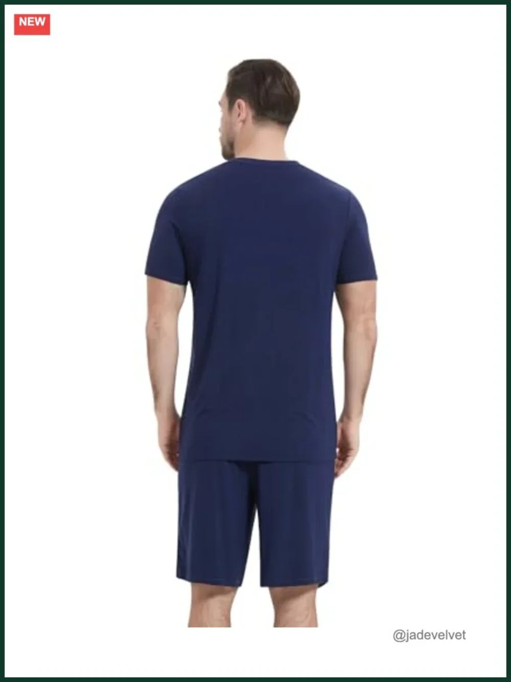 Viscose from Bamboo Men's Short Sleeve Pajama Set V Neck Sleepwear